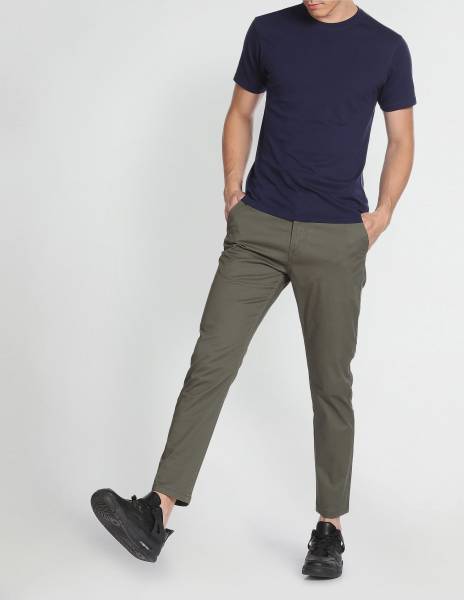 FLYING MACHINE Tapered Men Green Trousers