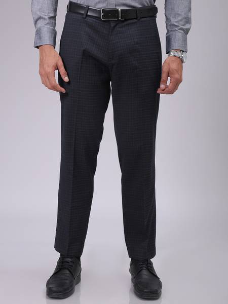 The Indian Garage Co. Regular Fit Men Dark Blue Trousers