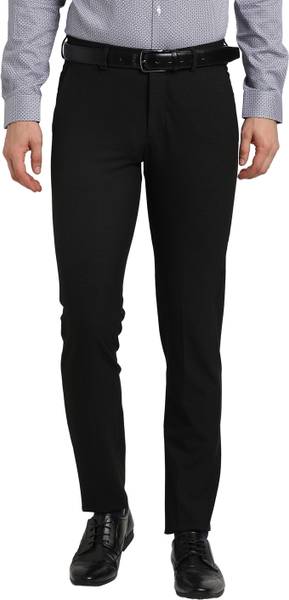TURTLE Slim Fit Men Black Trousers
