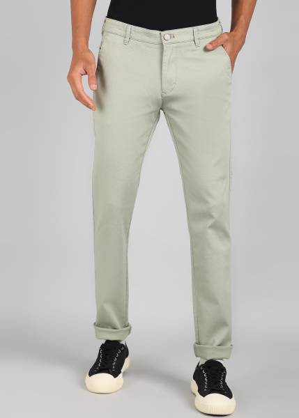 KILLER Slim Fit Men Light Green Trousers