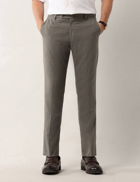 ARROW Regular Fit Men Brown Trousers