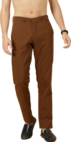 THOMAS SCOTT Slim Fit Men Brown Trousers