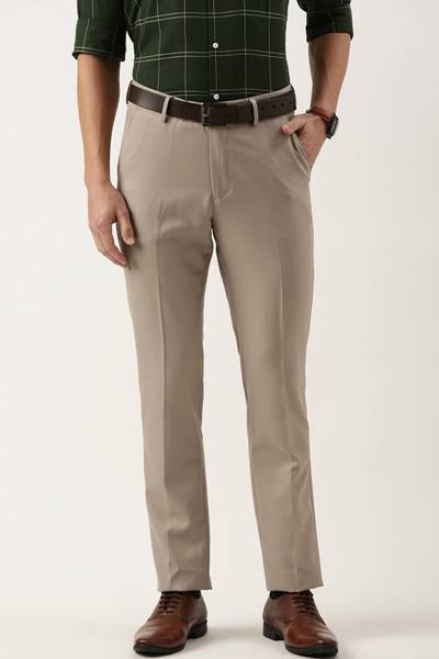 PETER ENGLAND Slim Fit Men Beige Trousers