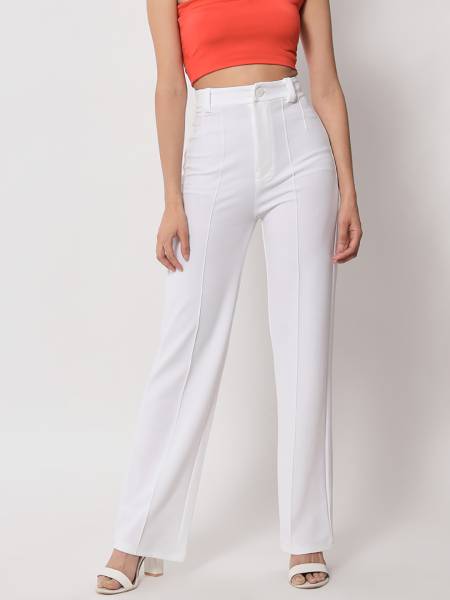 KOTTY Regular Fit Women White Trousers