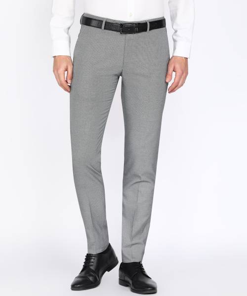 PETER ENGLAND Slim Fit Men Grey Trousers