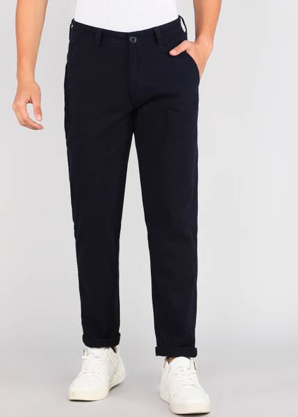 Roadster Regular Fit Men Dark Blue Trousers