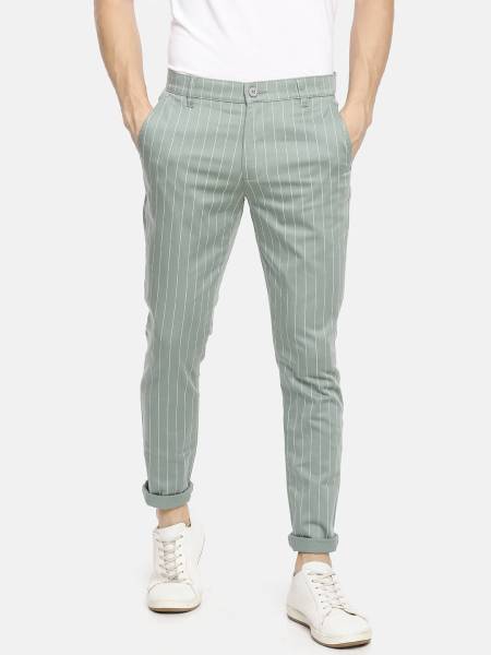 The Indian Garage Co. Slim Fit Men Green Trousers