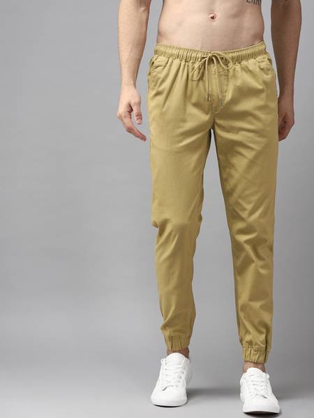 Roadster Regular Fit Men Dark Green Trousers