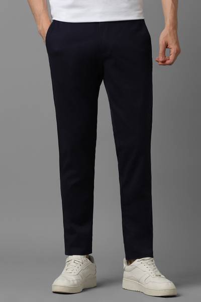 LOUIS PHILIPPE Regular Fit Men Dark Blue Trousers