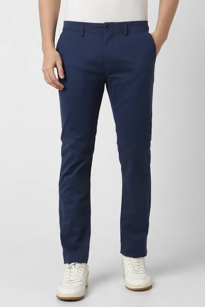 PETER ENGLAND Skinny Fit Men Blue Trousers
