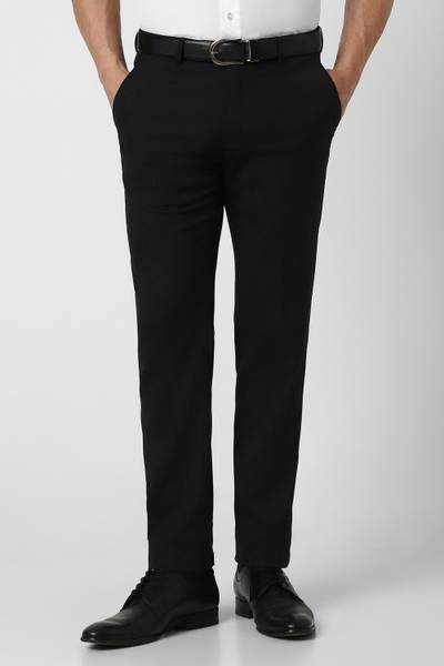 PETER ENGLAND Slim Fit Men Black Trousers