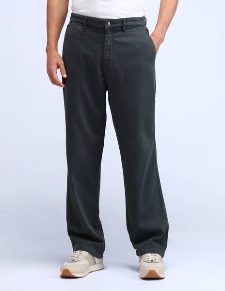 FLYING MACHINE Slim Fit Men Grey Trousers