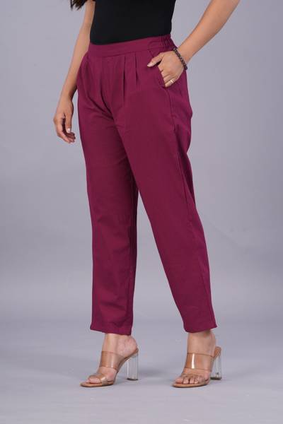 VENITYWAVE Regular Fit Women Purple Trousers