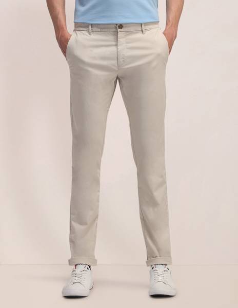 U.S. POLO ASSN. Slim Fit Men Beige Trousers