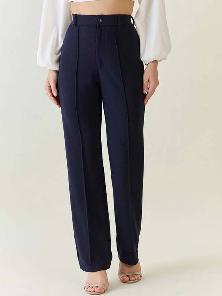 KOTTY Regular Fit Women Dark Blue Trousers