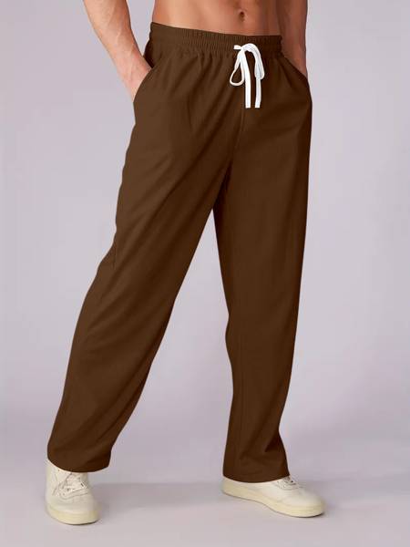 Rajovati Loose Fit Men Brown Trousers