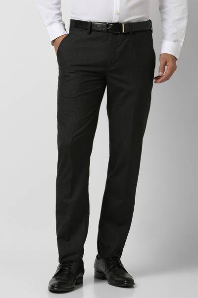 PETER ENGLAND Slim Fit Men Black Trousers