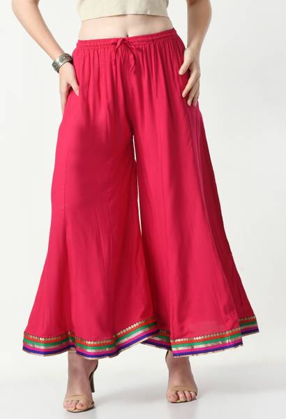 MAURYA Flared Women Pink Trousers