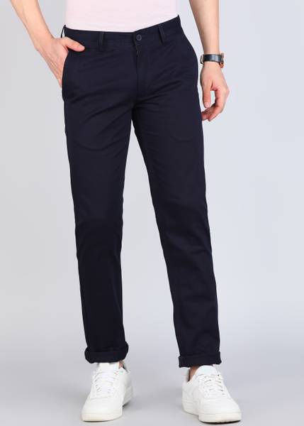 PETER ENGLAND Regular Fit Men Blue Trousers