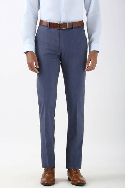 PETER ENGLAND Slim Fit Men Blue Trousers