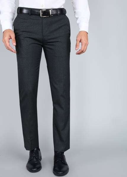 Raymond Slim Fit Men Dark Green Trousers