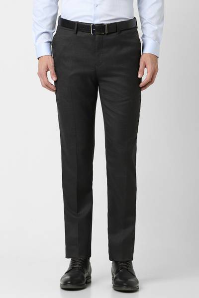 PETER ENGLAND Slim Fit Men Black Trousers