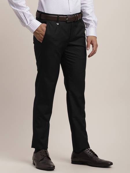 TURTLE Skinny Fit Men Black Trousers