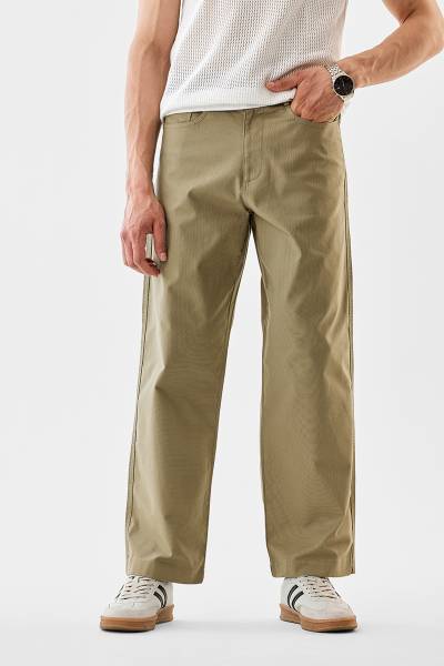 Snitch Loose Fit Men Beige Trousers