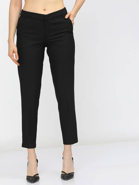 Tokyo Talkies Regular Fit Women Black Trousers