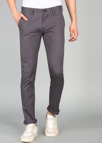 PETER ENGLAND Skinny Fit Men Grey Trousers