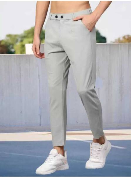 We Perfect Slim Fit Men Grey Trousers