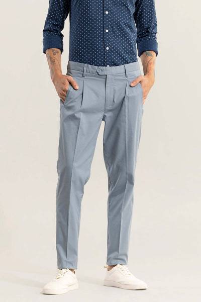 Snitch Slim Fit Men Grey Trousers