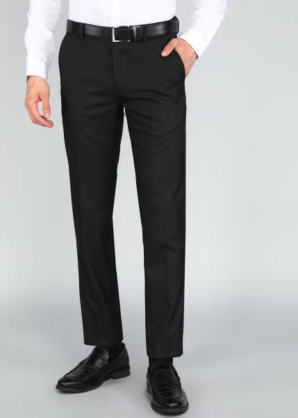 PETER ENGLAND Slim Fit Men Black Trousers