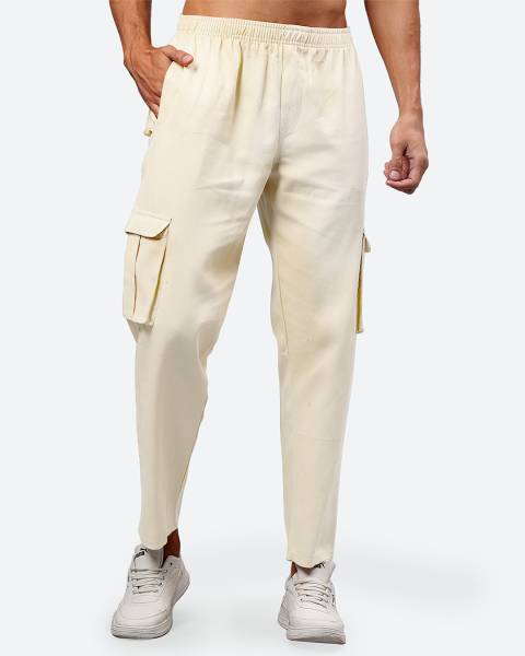 Mad Over Print Regular Fit Men White Trousers