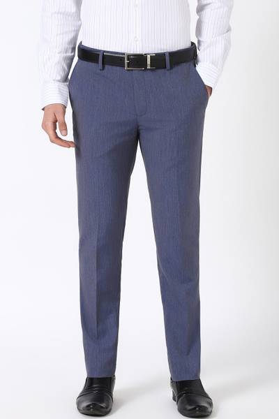PETER ENGLAND Slim Fit Men Blue Trousers