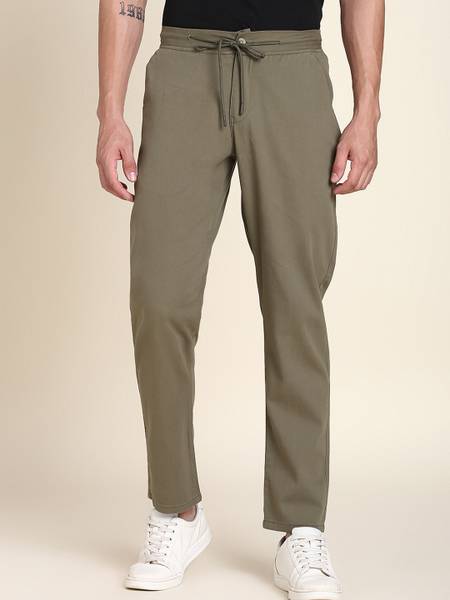 Dennis Lingo Slim Fit Men Green Trousers