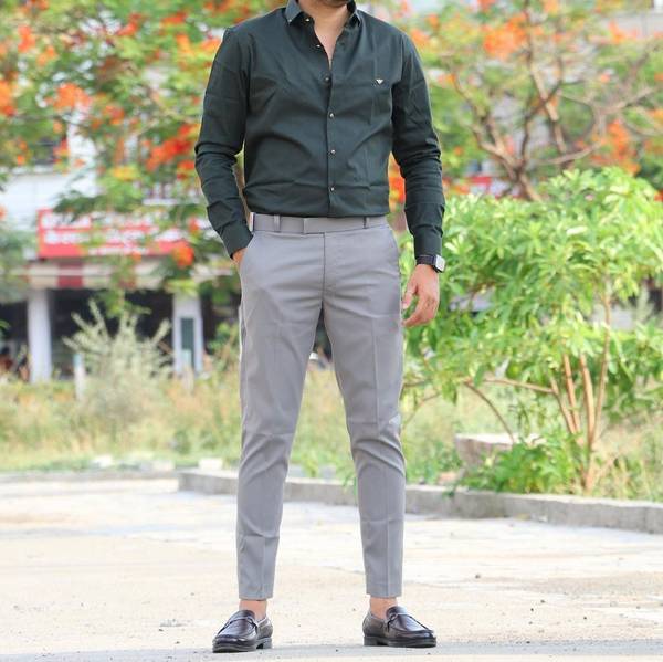 AXOLOTL Regular Fit Men Grey Trousers