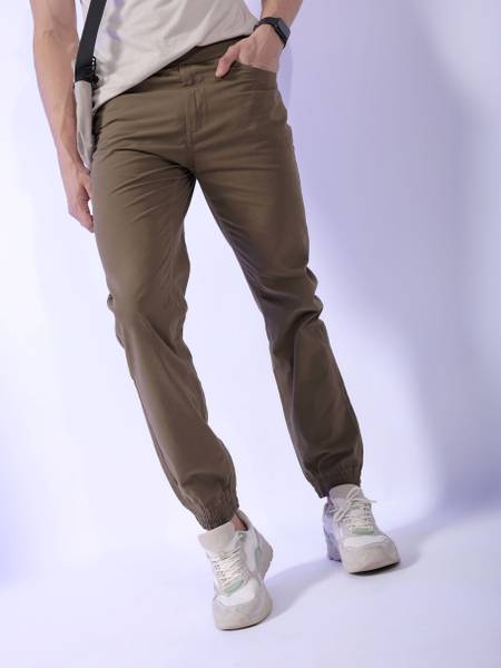 The Indian Garage Co. Slim Fit Men Green Trousers