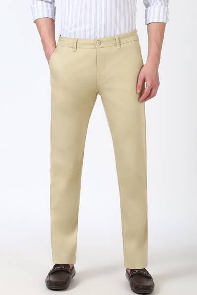 PETER ENGLAND Slim Fit Men Beige Trousers