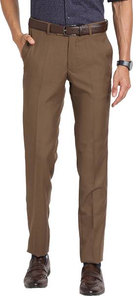TURTLE Slim Fit Men Brown Trousers