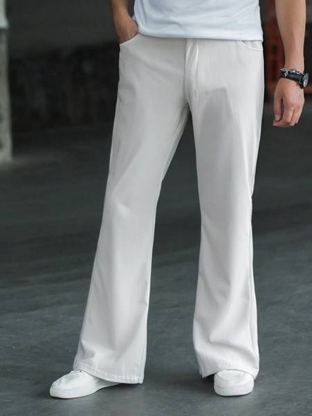 Plus91 Loose Fit Men White Trousers