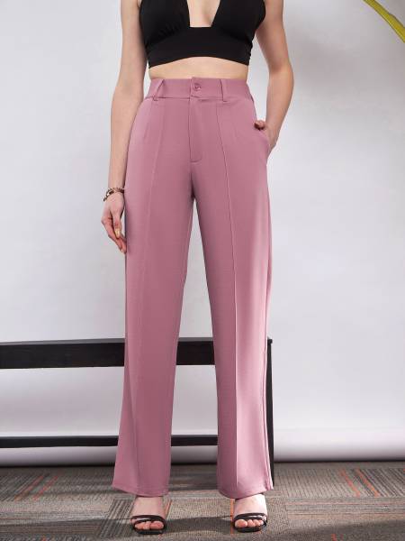 SASSAFRAS Regular Fit Women Pink Trousers