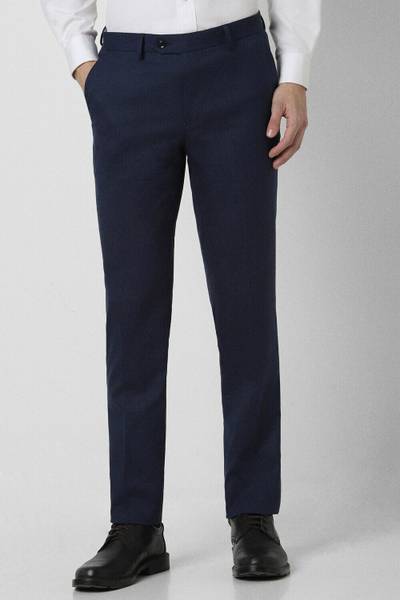 PETER ENGLAND Slim Fit Men Blue Trousers