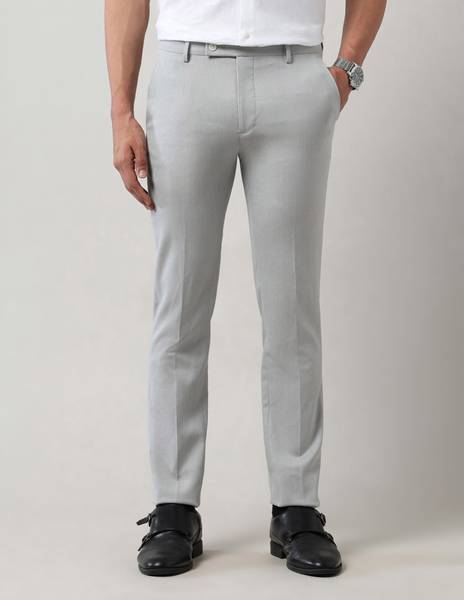 ARROW Slim Fit Men Grey Trousers