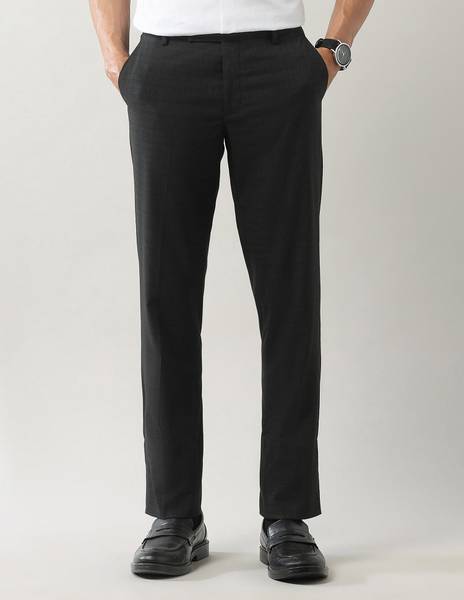 ARROW Regular Fit Men Black Trousers