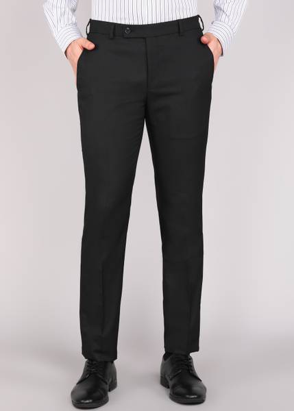 Raymond Slim Fit Men Black Trousers