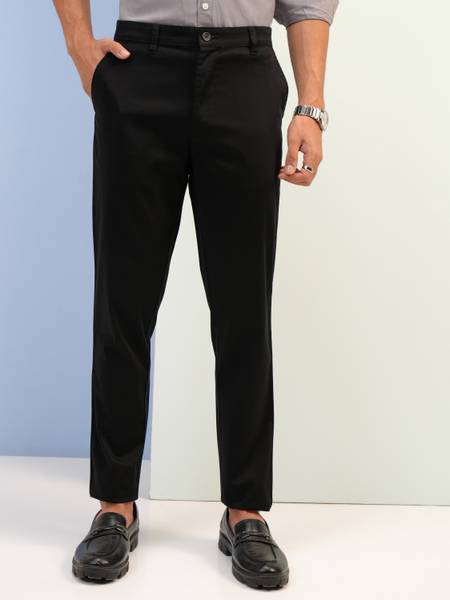 HIGHLANDER Tapered Men Black Trousers
