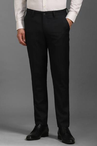 LOUIS PHILIPPE Slim Fit Men Black Trousers