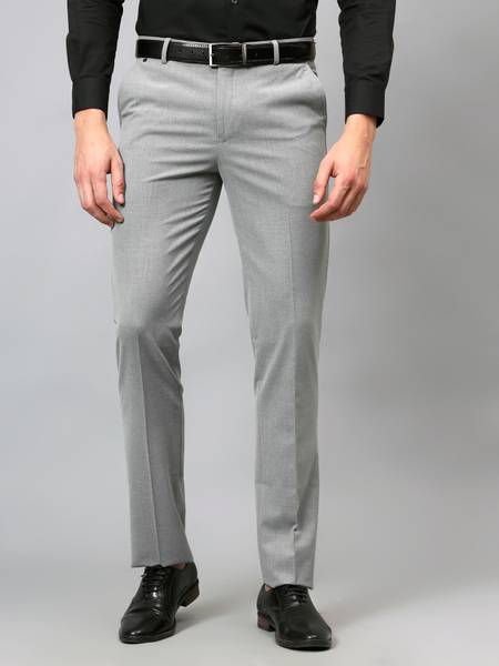 CANTABIL Regular Fit Men Grey Trousers