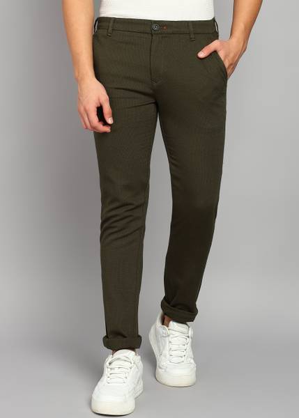 KILLER Slim Fit Men Dark Green Trousers